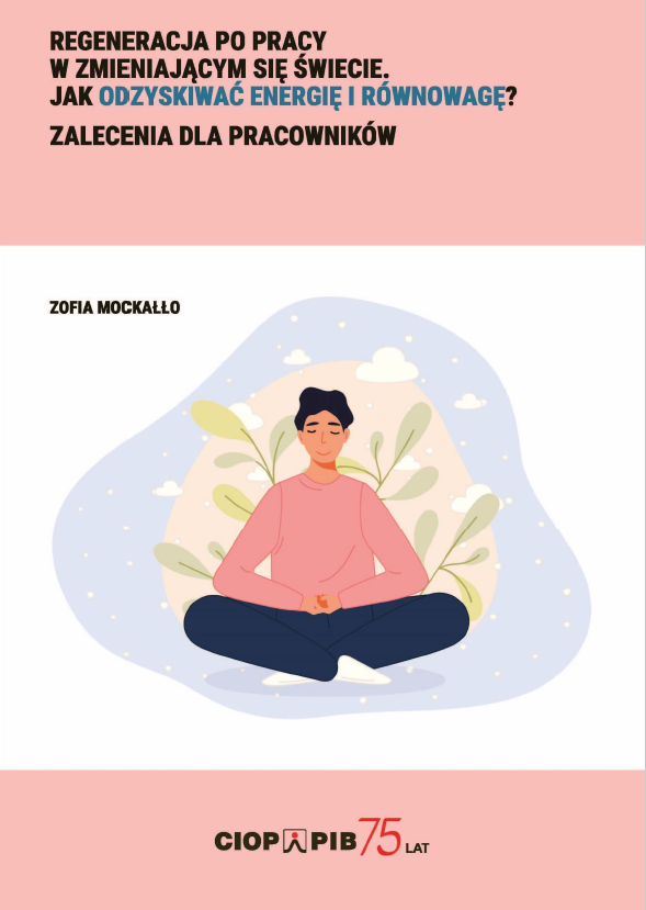 okładka broszury "Regeneracja po pracy. zalecenia dla pracowników" - link do powiększonego obrazka