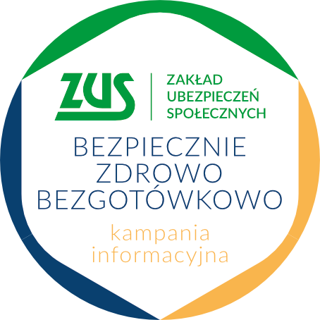 Grafika przedstawia logotyp kampanii Bezpiecznie, zdrowo, bezgotówkowo