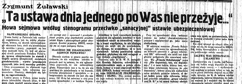 artykuł z Robotnika 20 lutego 1933 r.